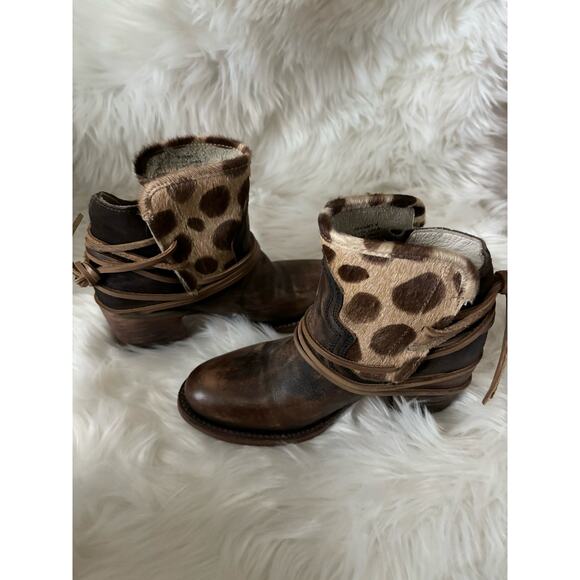 FREEBIRD By Steven Casey Ankle Booties Brown Leopard Boots 6 - Picture 9 of 12